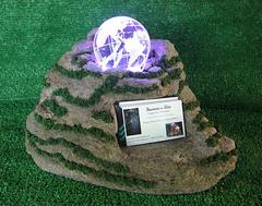 Glass globe with color lights | Illuminating desktop display piece | business card holder